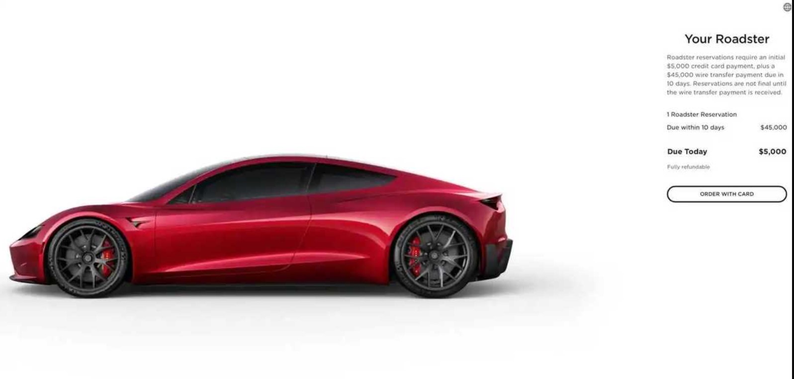 Tesla Roadster Specifications